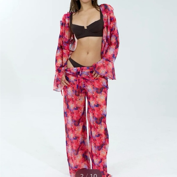 dotto Other - Arcobaleno Tie Dye Resort Set Pink Orange Beach Vacation 2 Piece SZ S/M Luxury